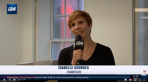 Écran vidéo i24News Isabelle Georges New York