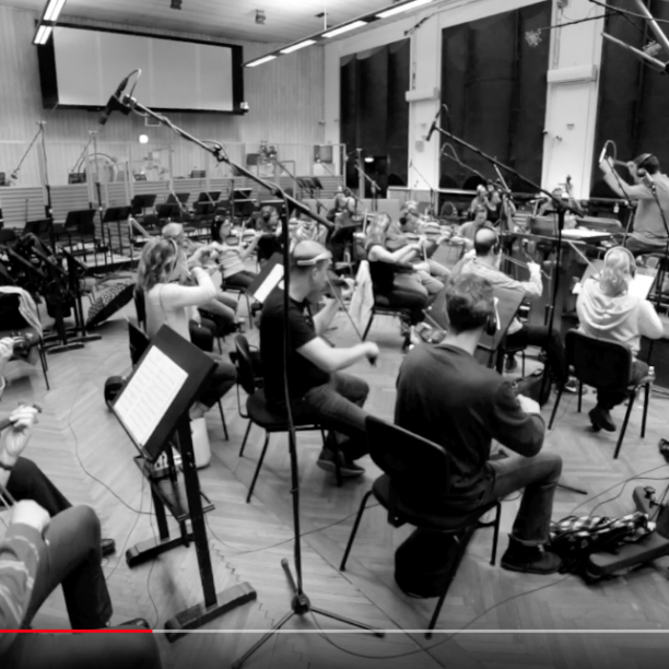 Ecran vidéo Interview Isabelle Georges aux Smecky Music Studios Prague City of Prague Philharmonic Orchestra